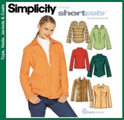 9513  SIMPLICITY STRETCH KNIT LS TOPS, HOOD OR NOT PATTERN 6-12, 14-20 CHOICE UNCUT